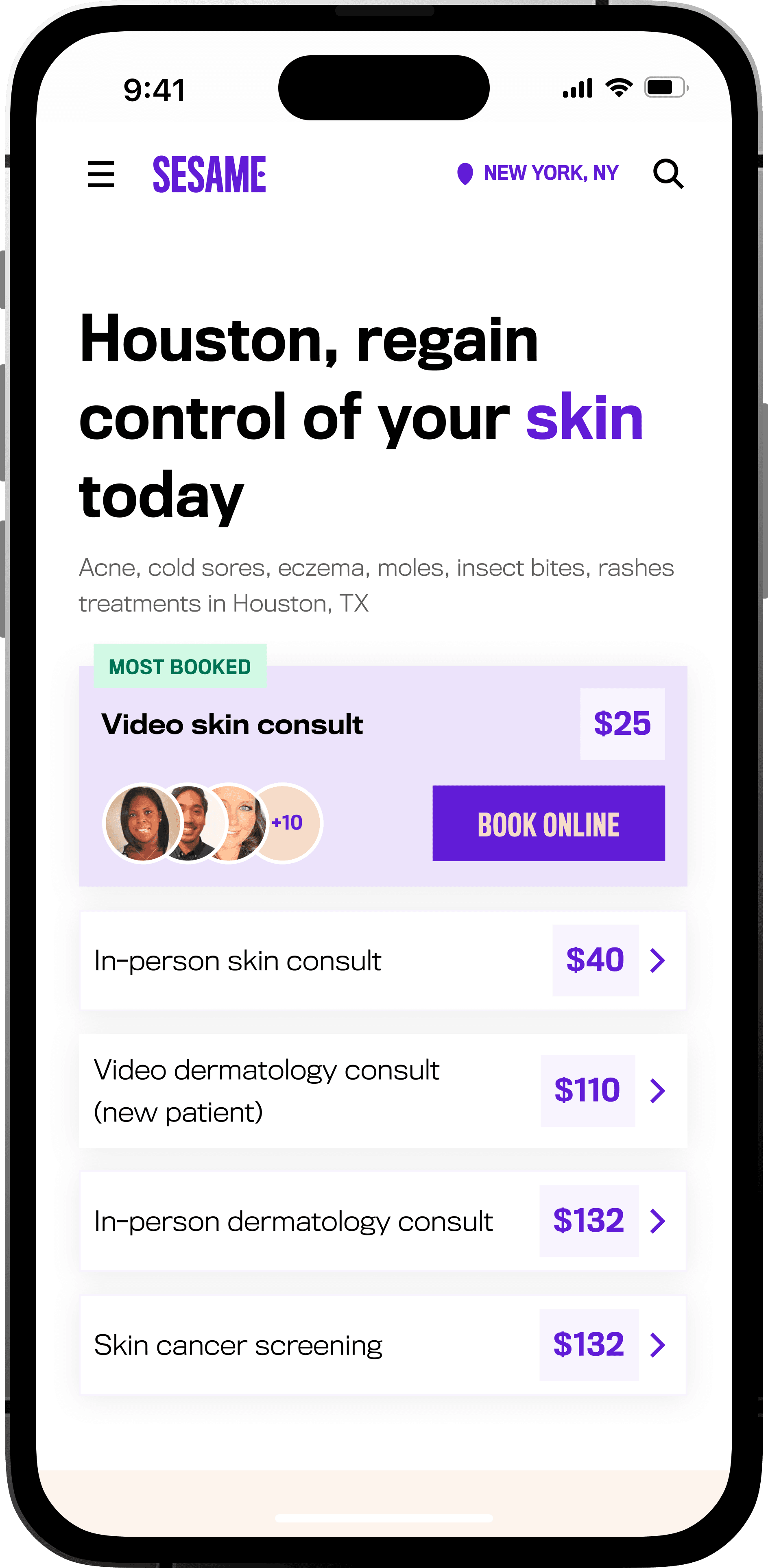 Sesame final appointment confirmation flow