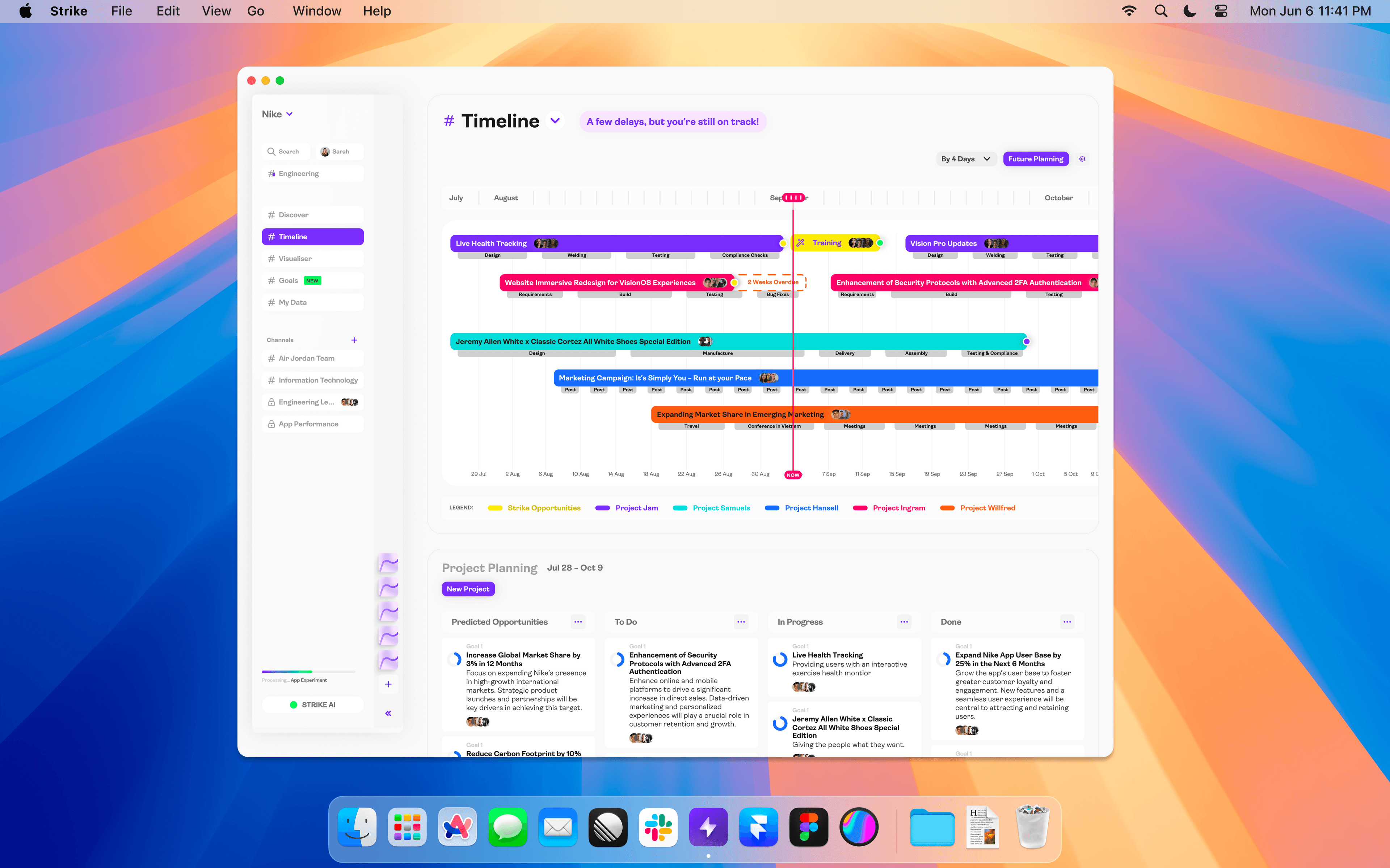 Strike Analytics planner interface for campaign automation