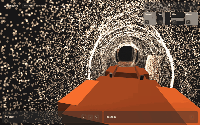 Animated walkthrough of the LHD prototype showing camera switching, 3D navigation, distance colouring, and proximity alerts